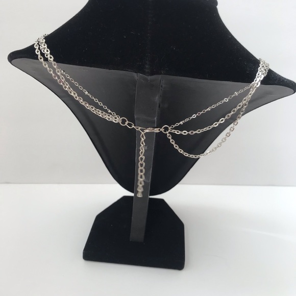 ❣️New Triple Layer Silver Tone Necklace - Picture 6 of 7